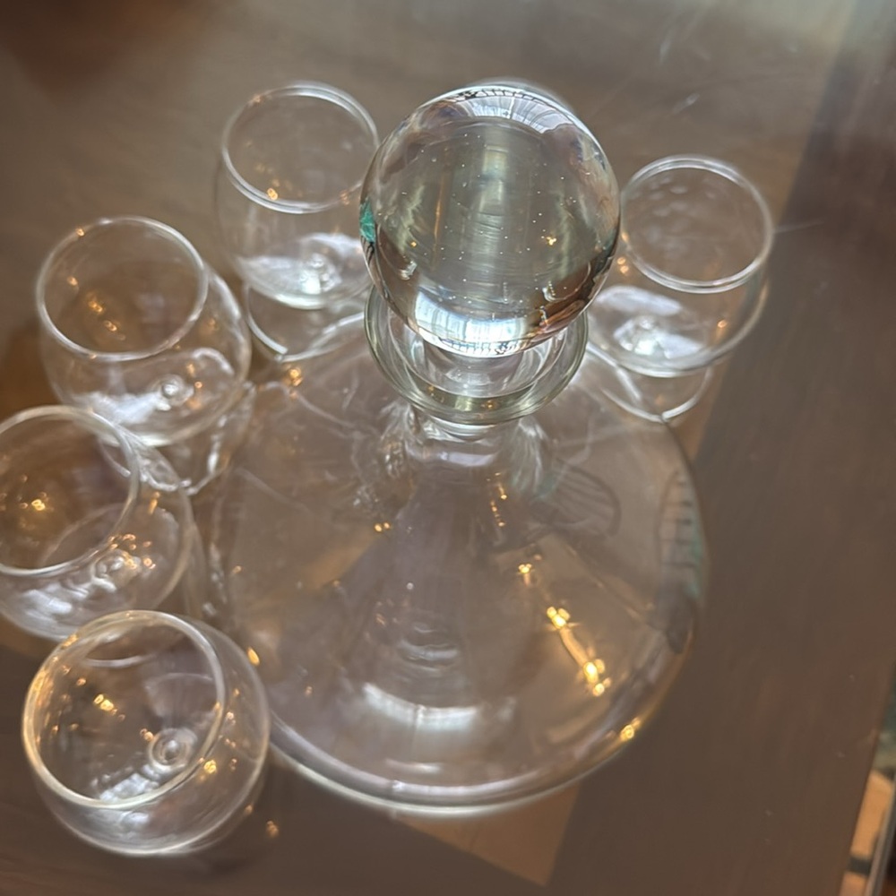 Vintage Elegant  Glass Decanter Set